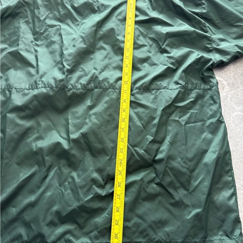 J.Crew Forest Green Hooded Anorak Windbreaker Pullover Jacket L